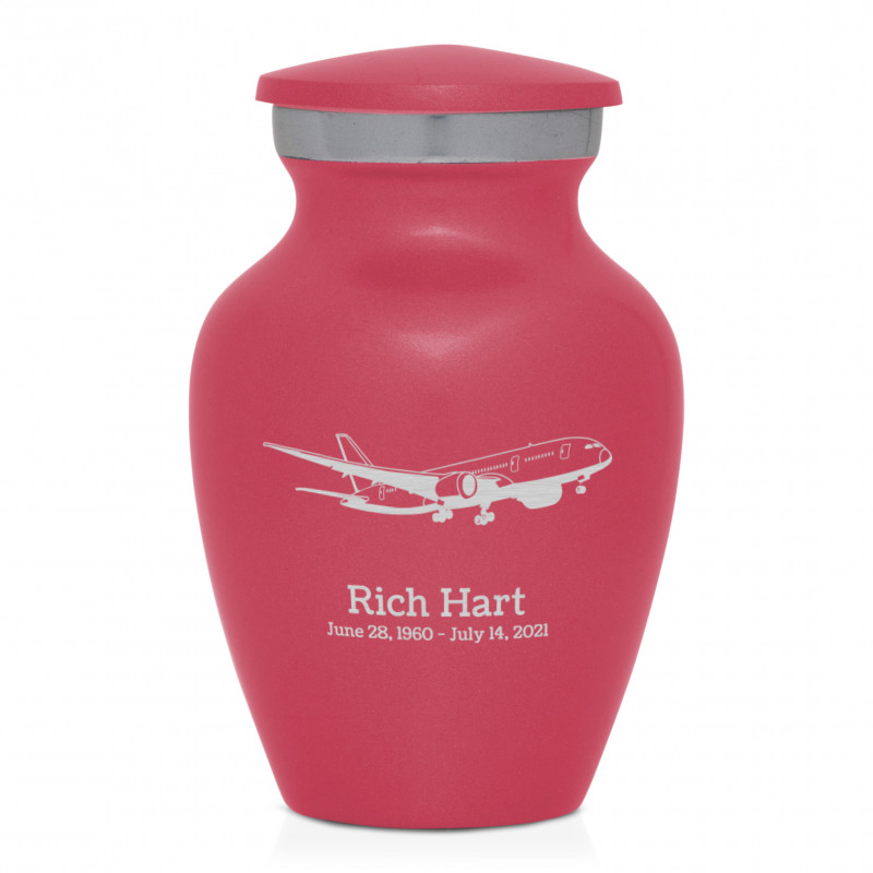 Commercial Airplane Keepsake Urn - Rose Pink