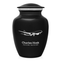 Commercial Airplane Sharing Urn - Jet Black