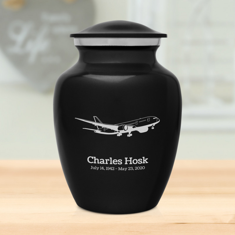 Commercial Airplane Sharing Urn - Jet Black