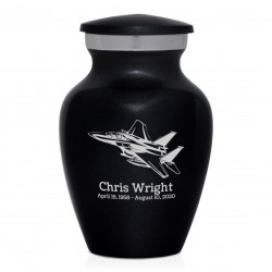 Fighter Jet Plane Keepsake Urn - Jet Black