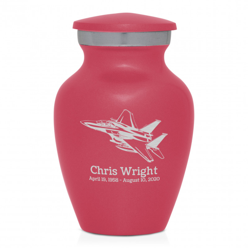 Fighter Jet Plane Keepsake Urn - Rose Pink