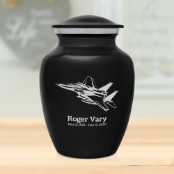 Fighter Jet Plane Sharing Urn - Jet Black