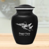 Fighter Jet Plane Sharing Urn - Jet Black
