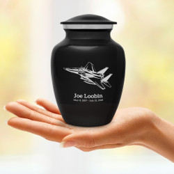 Fighter Jet Plane Sharing Urn - Jet Black