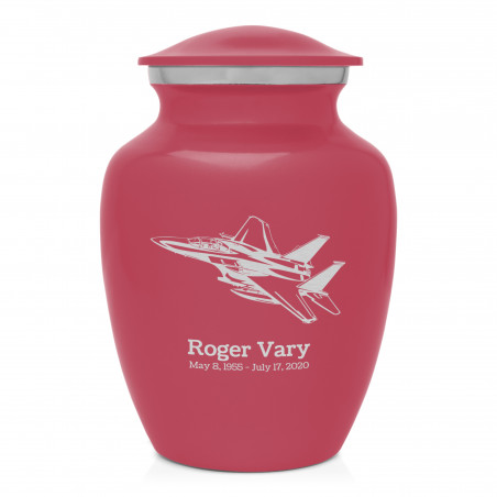 Fighter Jet Plane Sharing Urn - Rose Pink
