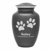 Large Pawprints Pet Cremation Urn - Gunmetal Gray
