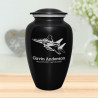 Fighter Jet Plane Cremation Urn - Jet Black