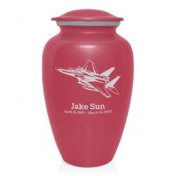 Fighter Jet Plane Cremation Urn - Rose Pink
