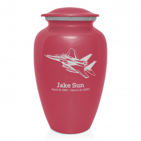 Fighter Jet Plane Cremation Urn - Rose Pink