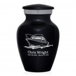 Boat Keepsake Urn - Jet Black