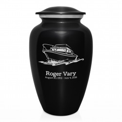Boat Cremation Urn - Jet Black