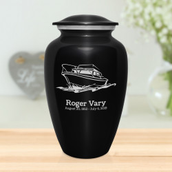 Boat Cremation Urn - Jet Black