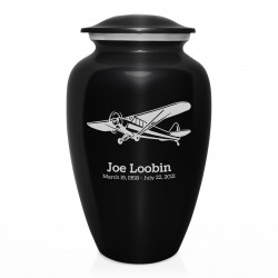Airplane II Cremation Urn - Jet Black