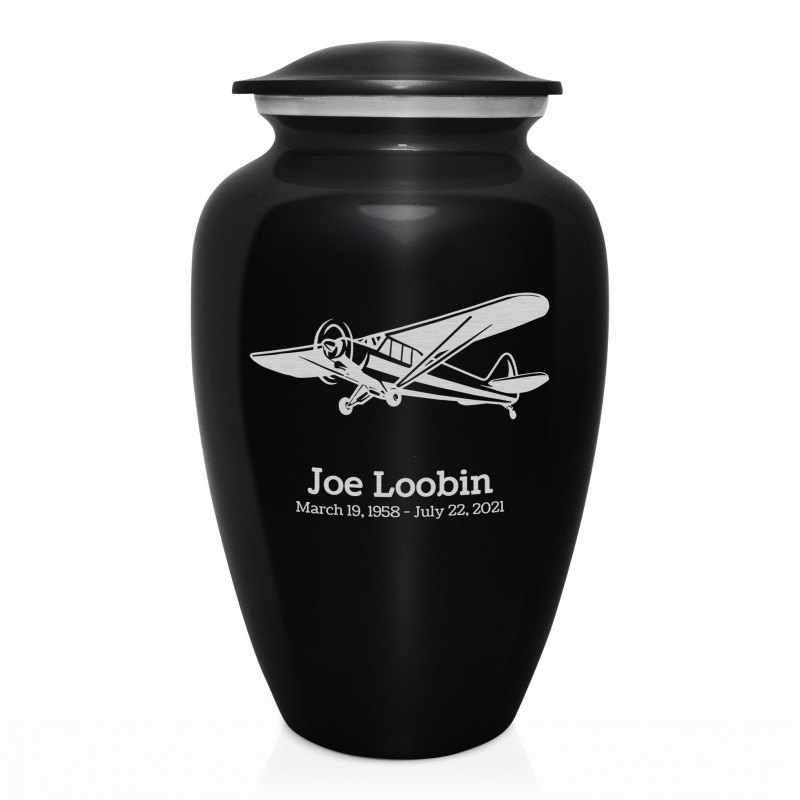 Airplane II Cremation Urn - Jet Black