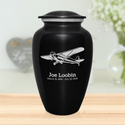 Airplane II Cremation Urn - Jet Black