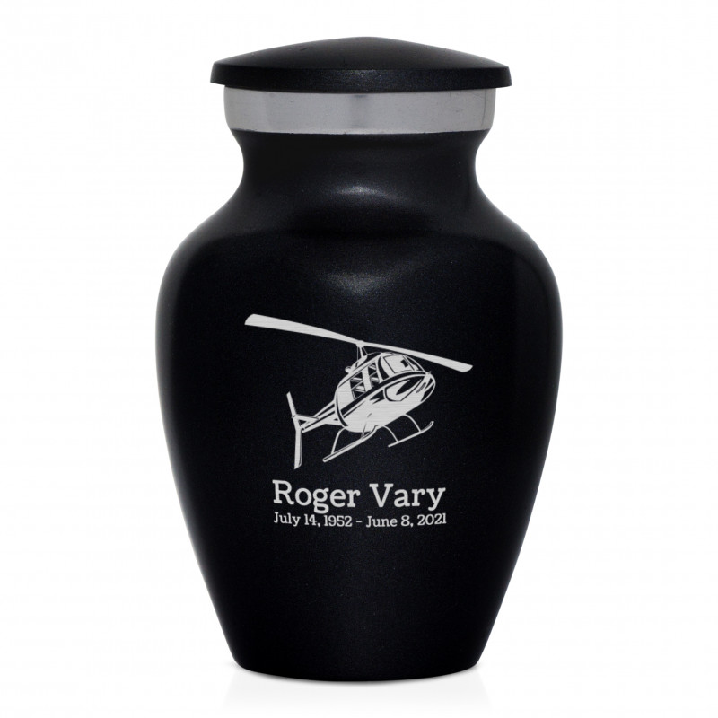 Helicopter Keepsake Urn - Jet Black