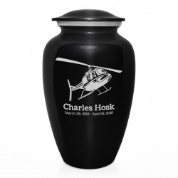 Helicopter Cremation Urn - Jet Black