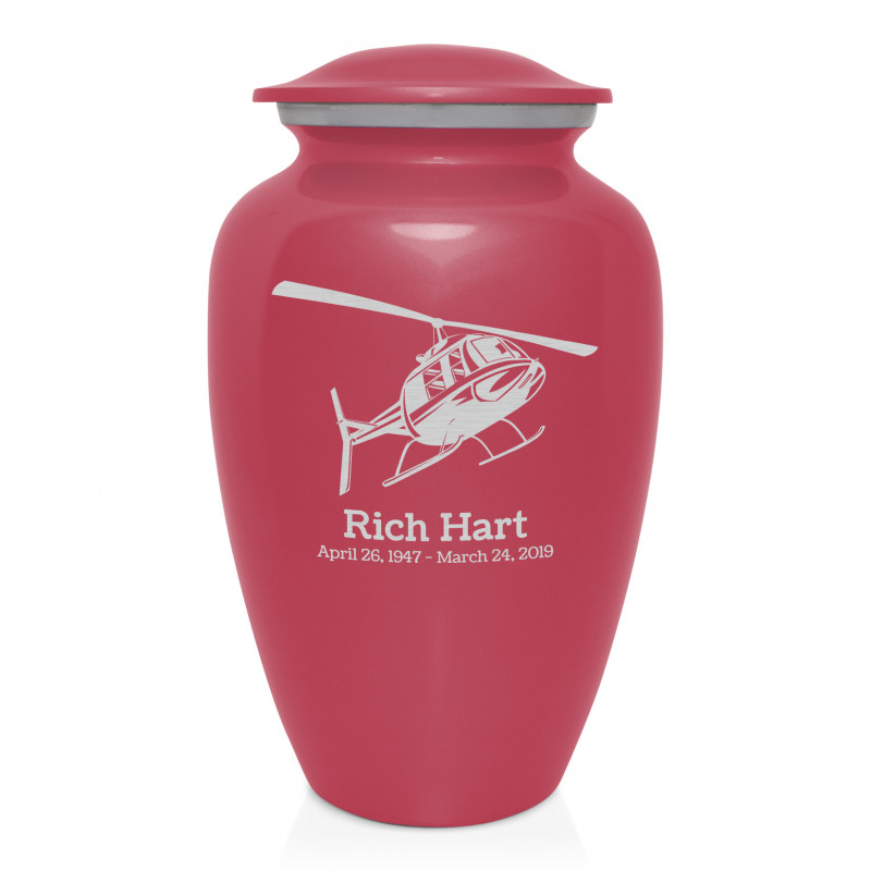 Helicopter Cremation Urn - Rose Pink