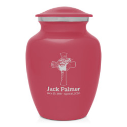 Jesus Crucifix Sharing Urn - Rose Pink