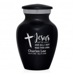 Jesus Took The Wheel Keepsake Urn - Jet Black