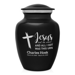Jesus Took The Wheel Sharing Urn - Jet Black