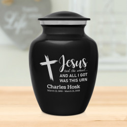 Jesus Took The Wheel Sharing Urn - Jet Black