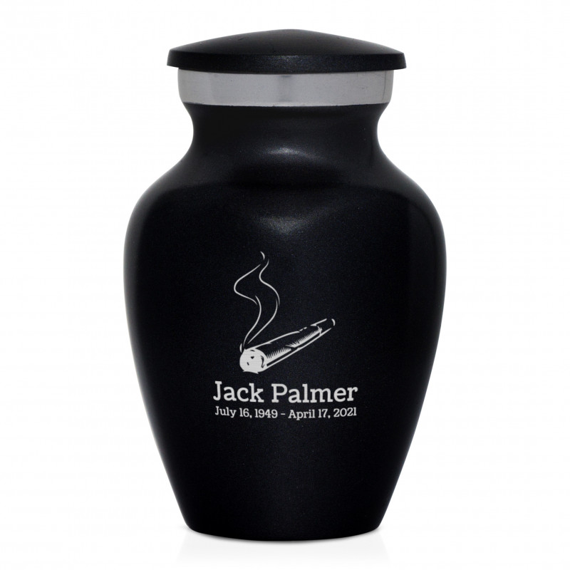 Marijuana Joint Keepsake Urn - Jet Black