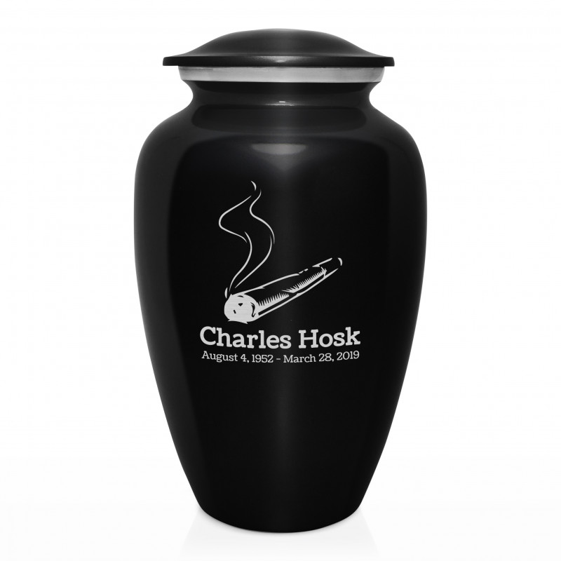 Marijuana Joint Cremation Urn - Jet Black