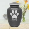 Large Pawprint Pet Cremation Urn - Gunmetal Gray
