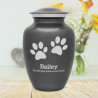 Large Pawprints Pet Cremation Urn - Gunmetal Gray