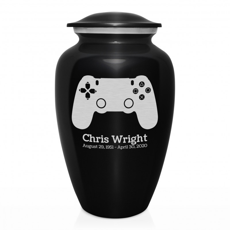 Gaming Controller Cremation Urn - Jet Black