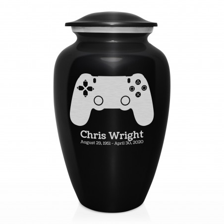Gaming Controller Cremation Urn - Jet Black