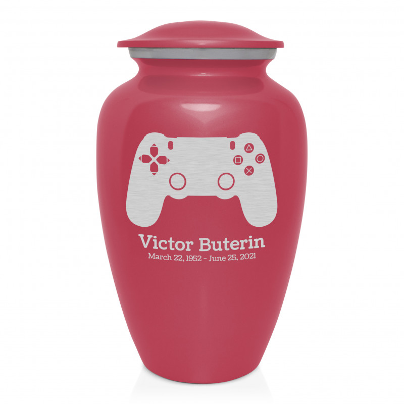 Gaming Controller Cremation Urn - Rose Pink