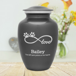 Large Infinite Love Pet Cremation Urn - Gunmetal Gray