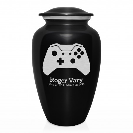 Wireless Controller Cremation Urn - Jet Black