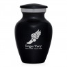 Winged Foot Running Keepsake Urn - Jet Black