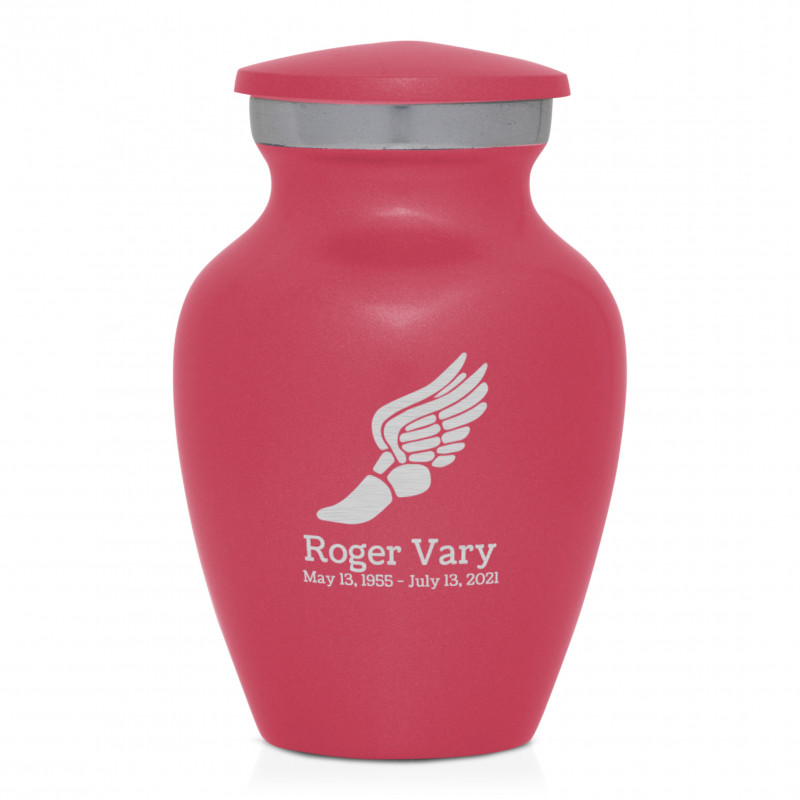 Winged Foot Running Keepsake Urn - Rose Pink