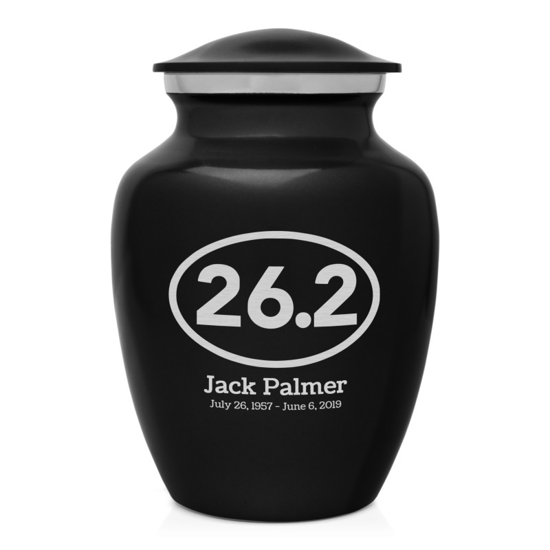 Marathon 26.2 Running Sharing Urn - Jet Black