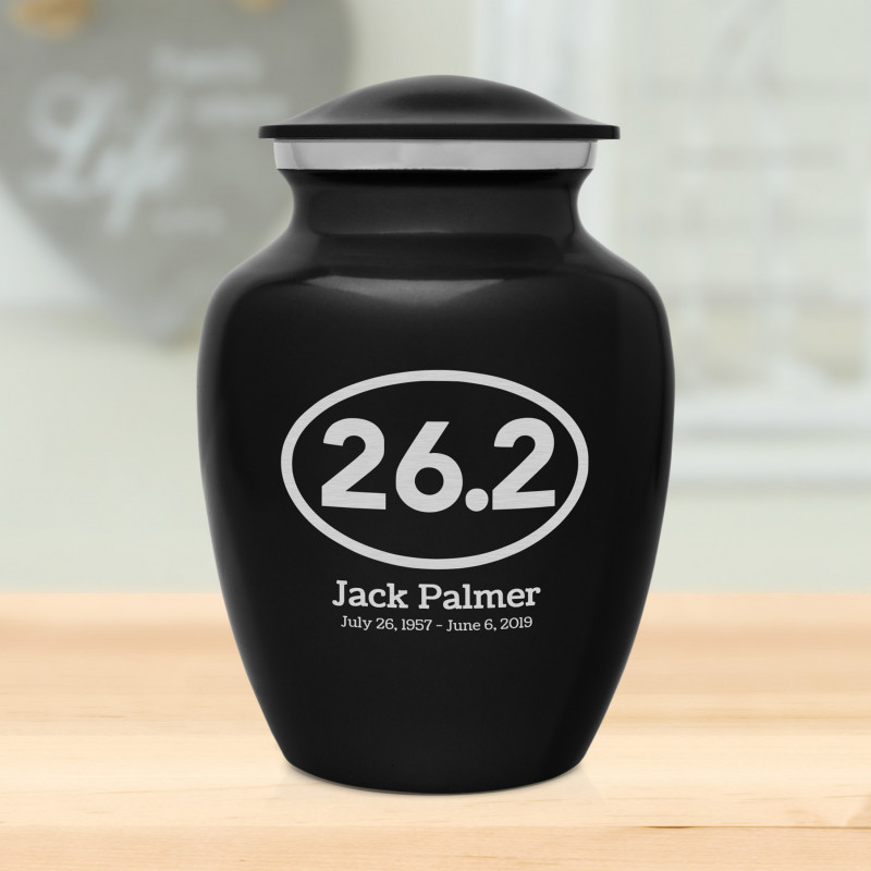 Marathon 26.2 Running Sharing Urn - Jet Black