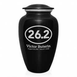 Marathon 26.2 Running Cremation Urn - Jet Black