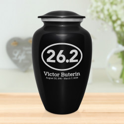 Marathon 26.2 Running Cremation Urn - Jet Black