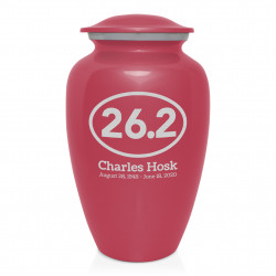Marathon 26.2 Running Cremation Urn - Rose Pink