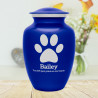 Large Pawprint Pet Cremation Urn - Midnight Blue
