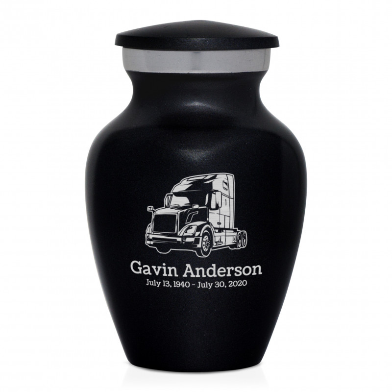 Semi Truck II Keepsake Urn - Jet Black