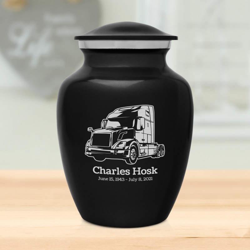 Semi Truck II Sharing Urn - Jet Black
