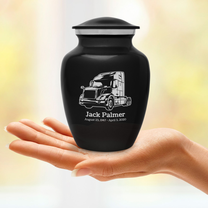 Semi Truck II Sharing Urn - Jet Black