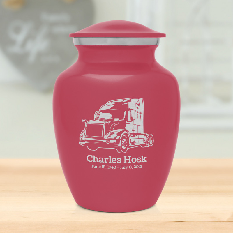 Semi Truck II Sharing Urn - Rose Pink