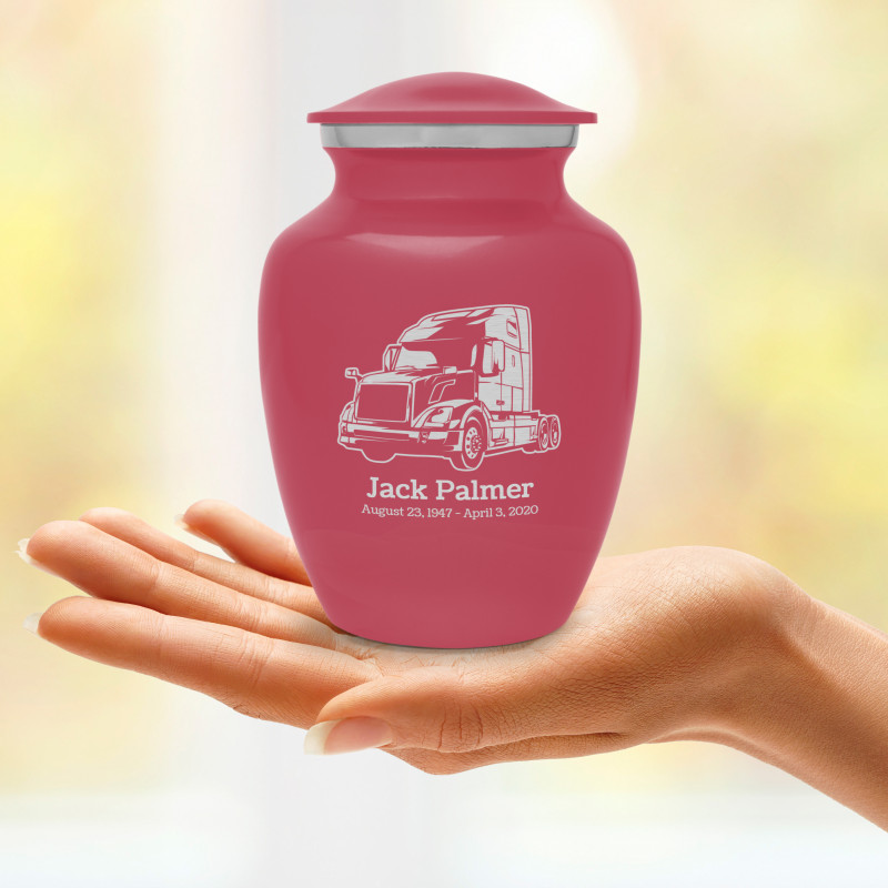 Semi Truck II Sharing Urn - Rose Pink
