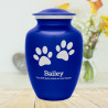 Large Pawprints Pet Cremation Urn - Midnight Blue
