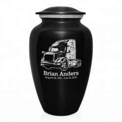 Semi II Cremation Urn - Jet Black